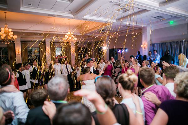 Images of a wild reception at the Terraces on Sir Tyler wedding venue.